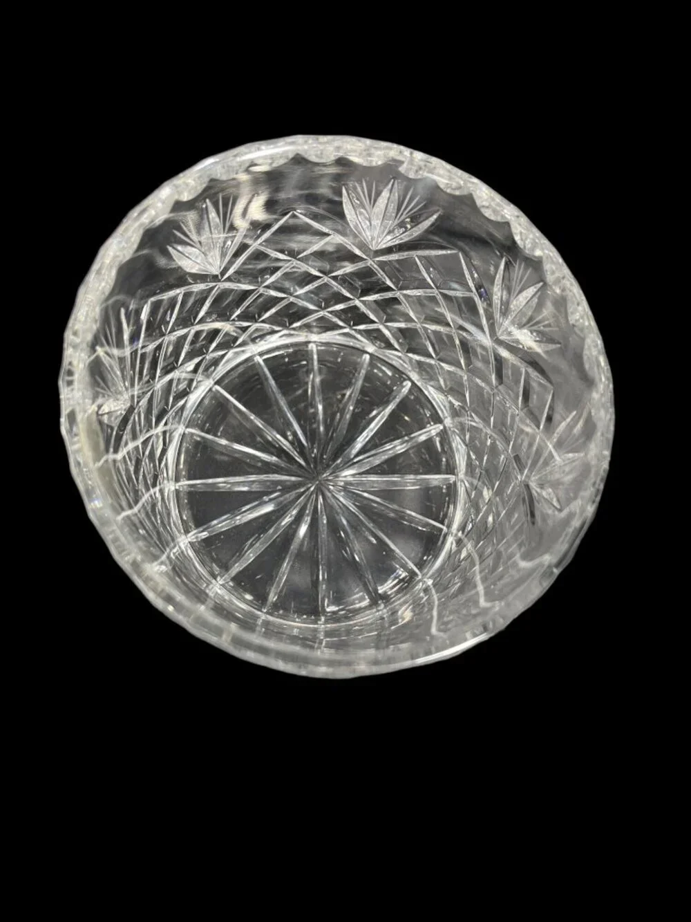 Vintage Heavy Lead Crystal Covered Biscuit Barrel Candy Jar 7 1/2